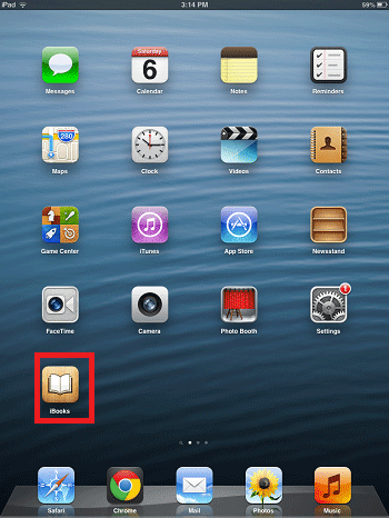 iOS Desktop Screen, iBooks App
